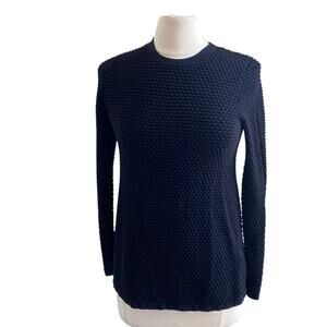 COS Sweater Womens Sz XS Black Crew Neck Textured Classic